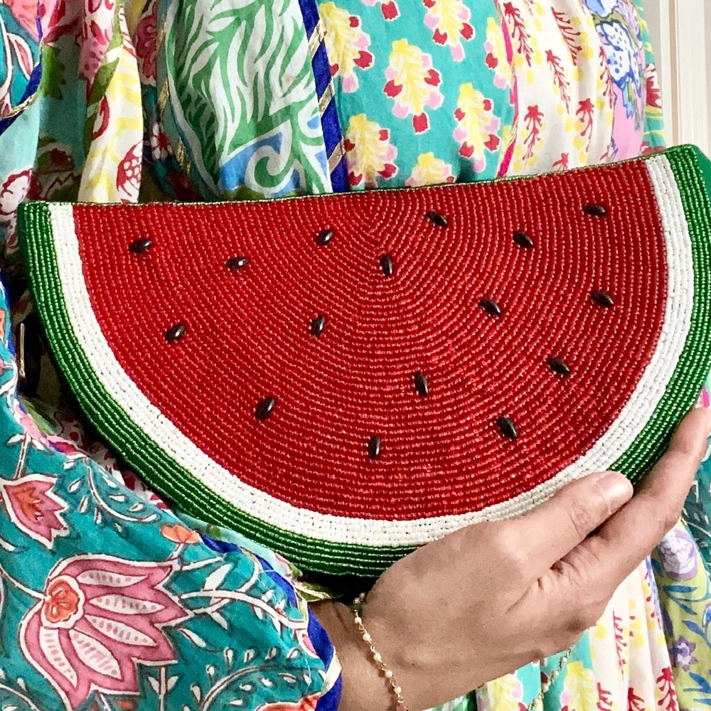 Watermelon Beaded Clutch